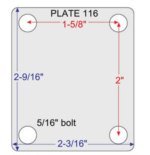 2-9/16 x 2-3/16 Plate Dimensions