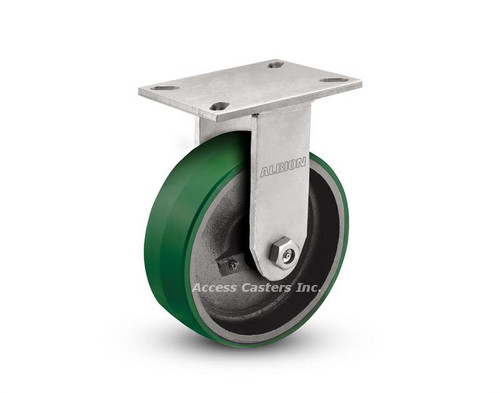 12 Inch x 3 Inch Rigid Poly on Cast Iron Caster Wheel-Large Plate