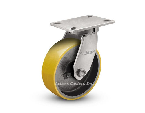 10x3 Swivel Vulkollan® on Cast Iron Caster-Large Plate