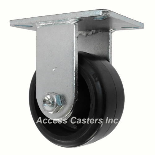 6T75RR 6" Rigid Caster Heavy Duty Rubber on Cast Iron Wheel