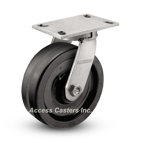 310TM10501S Albion 10" x 3" Kingpinless Swivel Plate Caster, Phenolic Wheel