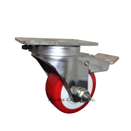 SSTL3NPP 3 Inch Stainless Steel Total Lock Caster Polyurethane Wheel
