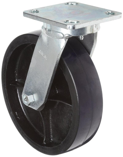 65-UIR-0820-S RWM 8" Kingpinless Swivel Caster, Urethane on Iron Core