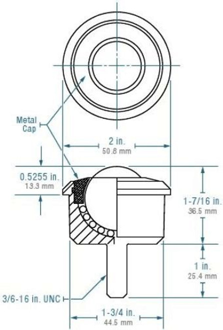 SHDBT-1-3/16CS Hudson Stud-Mounted Heavy Duty Ball Transfer