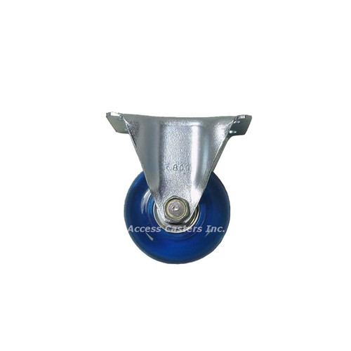 2ICEBPLR rigid caster with blue polyurethane wheel