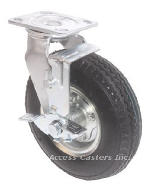 8DHPZSB 8" Black Swivel Zinc plated Pneumatic Caster for Luggage Carts brak 8DHPZSB 8" Black Swivel Zinc plated Pneumatic Caster for Luggage Carts brak