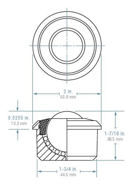 HDBT-1-3/16SS Hudson Heavy Duty Ball Transfer