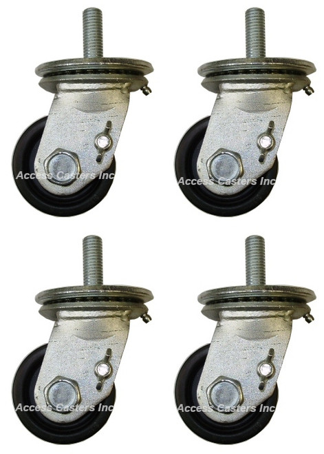 CWVENSET12 3" Heavy Duty Vending Machine Caster Set, Polyolefin Wheels