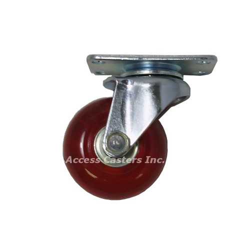 2 inch swivel caster with red urethane wheel 2 inch swivel caster with red urethane wheel