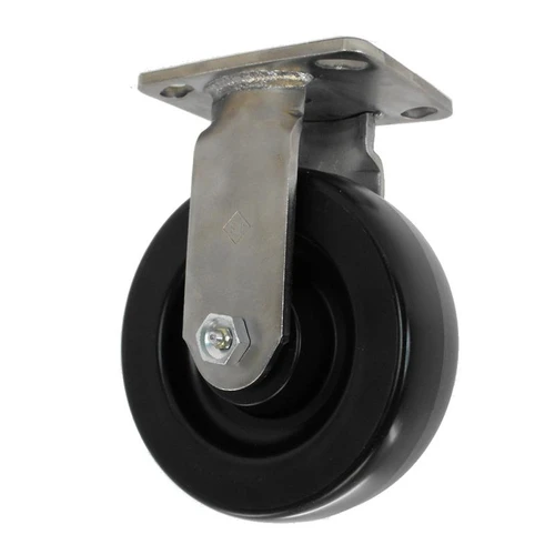 8DSSPOR 8 Inch Stainless Steel Rigid Caster with Polyolefin Wheel