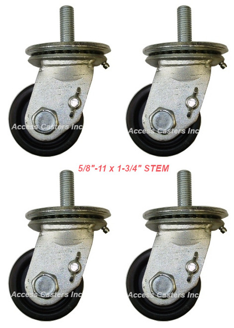 CWVENSET58 3" Heavy Duty Vending Machine Caster Set, Polyolefin Wheel
