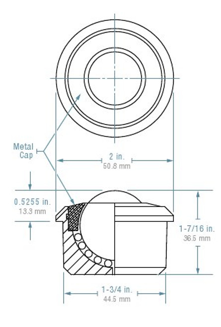 HDBTM-1-3/16CS/SS Hudson Heavy Duty Ball Transfer with 750 Pound Capacity