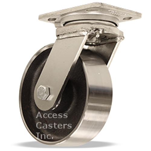 S-WHS-6HFSB 6" stainless steel workhorse swivel caster with forged steel wh S-WHS-6HFSB 6" stainless steel workhorse swivel caster with forged steel wh
