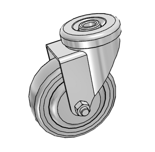 4HKTPUS 4" Hollow Bolt Hole Swivel Caster with Polyurethane Wheel