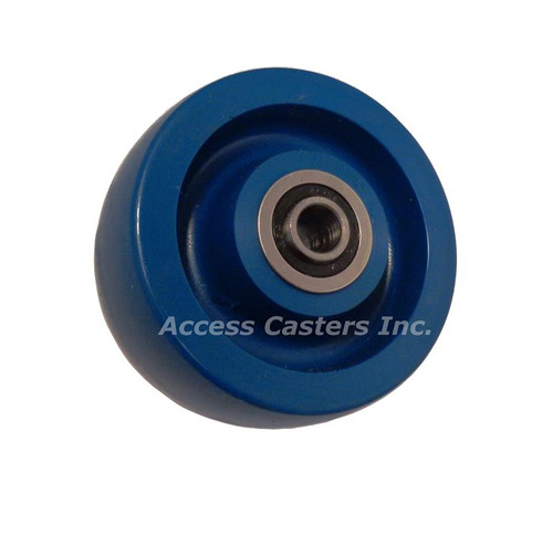 4DSUSSPB  4" x 2" Blue Solid Polyurethane Wheel with Stainless Precision Bearings-1