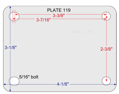 3-1/8 x 4-1/8 Plate Dimensions