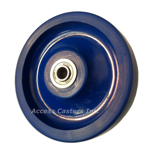 6DSUSSPB  6" x 2" Blue Polyurethane Wheel with Stainless Precision Bearings
