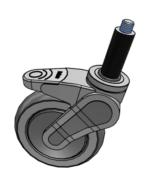 AV05QRP125TLXRR2 5 Inch Avant Total Lock Caster with Expansion  Stem-1