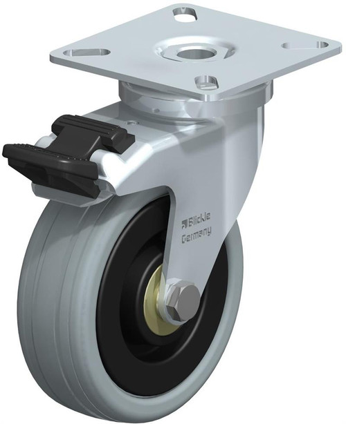 LPA-VPA 75K-FI Blickle 75mm swivel caster with brake, top plate