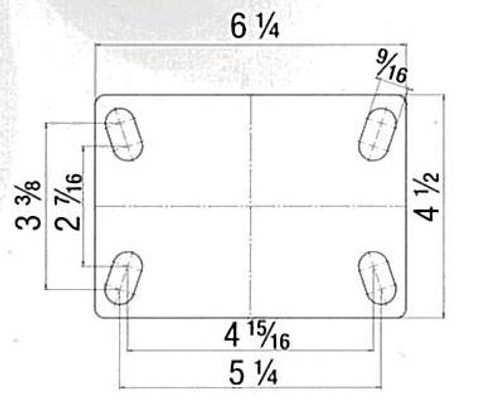 LSFE-SE 160K-16 Blickle 6" Top Plate Dimensions