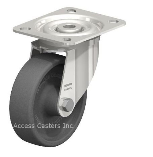 LIX-POHI 100G-OF-XAT Blickle 4" Swivel Caster POHI Wheel Plate Plain Bore