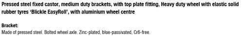 BHS-ALEV 150K-16 Wheel and Bracket Information