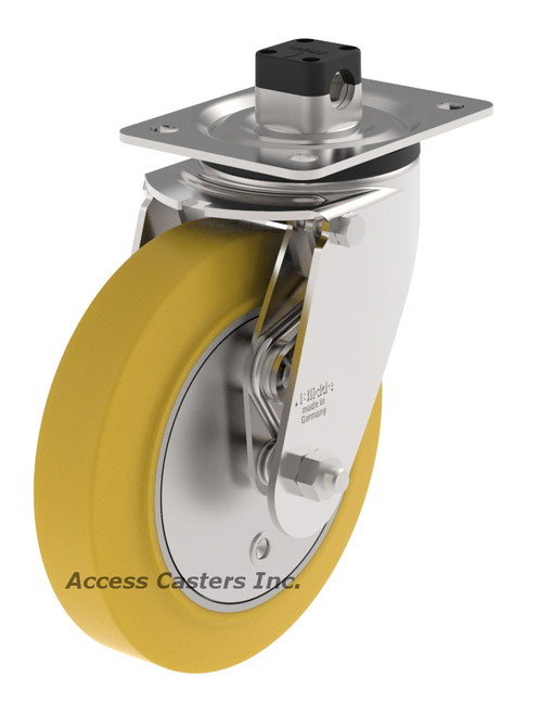 L-GTH 200K-TM13 Blickle 8" swivel Caster Dead Man's Brake GTH Wheel Plate B L-GTH 200K-TM13 Blickle 8" swivel Caster Dead Man's Brake GTH Wheel Plate B