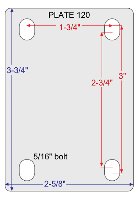 3-3/4 x 2-5/8 Plate Dimensions