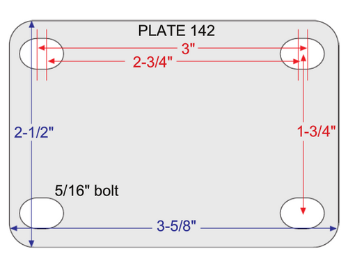2-1/2 x 3-5/8 Plate Dimensions