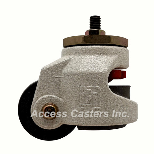 25P80S 2-1/2" Leveling Caster, Nylon Wheel, Hexagon Top Plate, 1322 lb Capacity, M12 stem