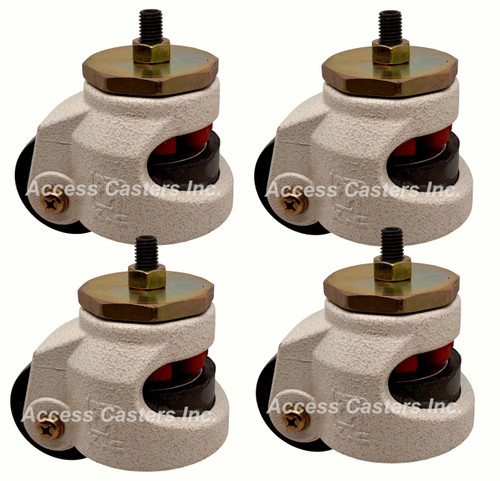 25P80S-SET 2 1/2" Leveling Caster Set of Four, Hexagonal Top for M12 Mounting Stem 25P80S-SET 2 1/2" Leveling Caster Set of Four, Hexagonal Top for M12 Mounting Stem