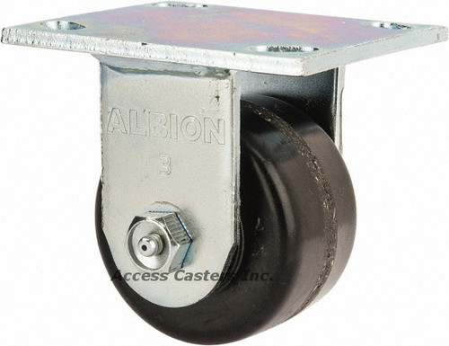 16TM03201R 3-1/4" x 2" Albion Rigid Plate Caster, Phenolic Wheel 16TM03201R 3-1/4" x 2" Albion Rigid Plate Caster, Phenolic Wheel