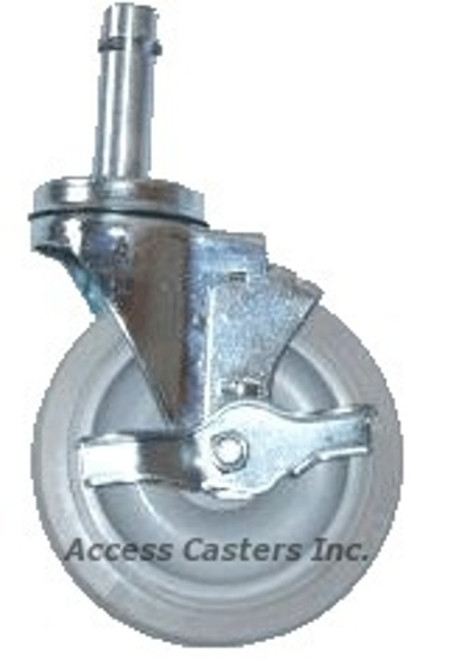 3 in Friction Grip Ring Stem Non Marking Caster Wheel with Brake 3 in Friction Grip Ring Stem Non Marking Caster Wheel with Brake