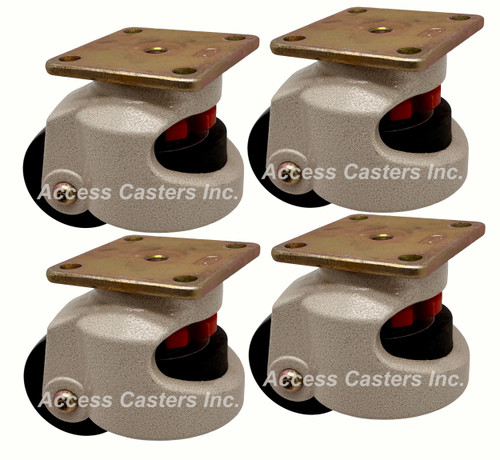 3P80F-SET 3" Leveling Caster Set, Nylon Wheel, Square Top Plate, 8000 lb Capacity 3P80F-SET 3" Leveling Caster Set, Nylon Wheel, Square Top Plate, 8000 lb Capacity
