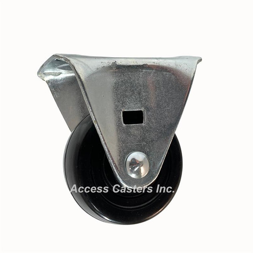 3P20SR 3" x 1-1/4" Rigid Plate Caster, Soft Rubber Wheel