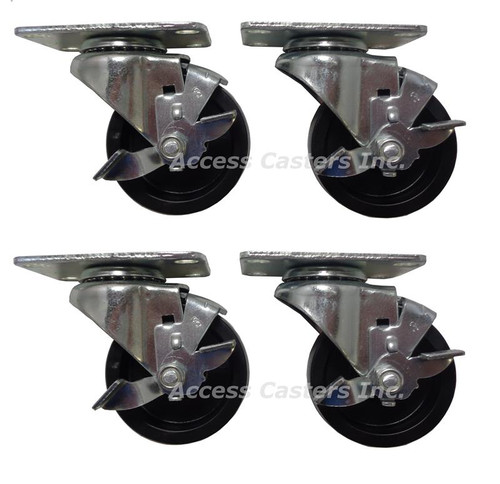 AC-1425B 3 Inch Caster Set for use on Hammond Racks