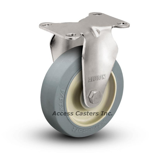 04XS04051RPREV 4 Inch Stainless Steel Antimicrobial Caster with TPR Wheel 04XS04051RPREV 4 Inch Stainless Steel Antimicrobial Caster with TPR Wheel
