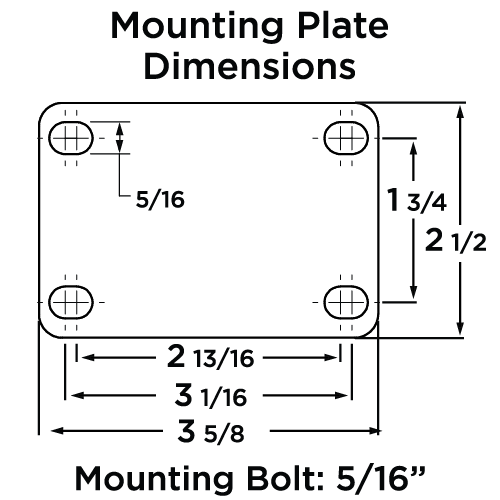 R-EN-4DB Endurance Rigid Caster with Polyurethane Wheel