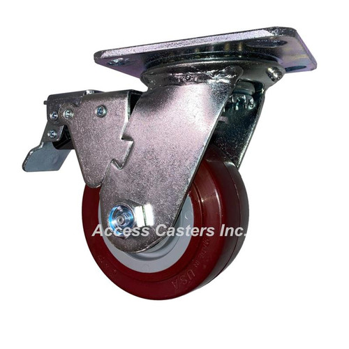 4CEMTL 4" total lock caster with polyolefin tread wheel