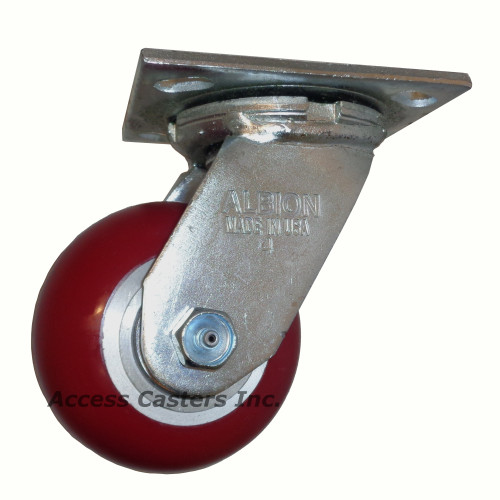16AX04228S Albion 4" Swivel Caster with Ergonomic Polyurethane Wheel