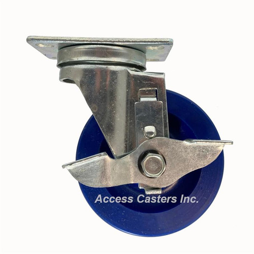 4D20SP-SB 4" Light Duty Swivel Brake Caster with Solid Polyurethane Wheel
