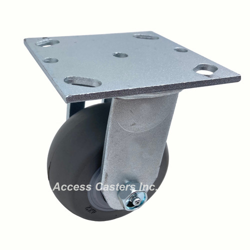 4SPRDR 4" rigid caster with gray TPR wheel