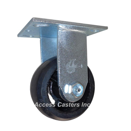 4" rigid caster with 4" x 2" moldon rubber wheel