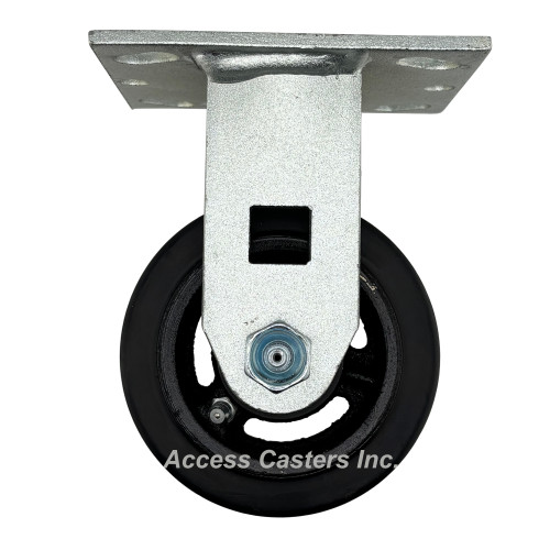 4PRCR 4" x 2" Rigid Plate Caster, Mold on Rubber Wheel