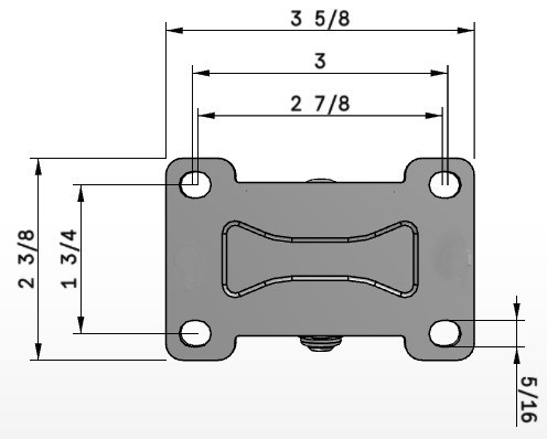 4DLSSSR 4" Stainless Steel Rigid Caster with Solid Blue Polyurethane Wheel