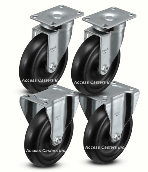 Rubbermaid 3421-L6 Caster Set for Utility Cart 3421, 9T65. Set of Four 3  Wheels