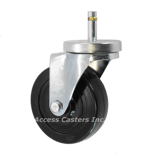 4" friction ring stem caster with rubber wheel