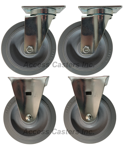 Rubbermaid Cart Casters - 5 Non-marking Wheel for 4400, 4401, 4500, 4505,  4525 Series Carts - Set of 4 - CasterHQ Brand