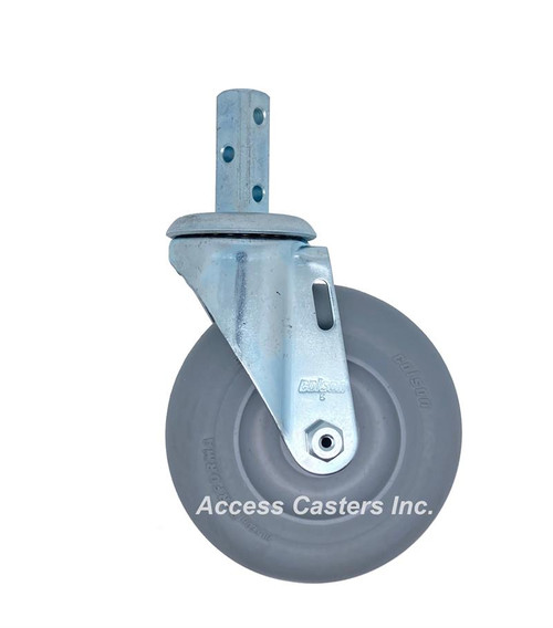 2.05270.565 Colson 5" Square Stem Swivel Caster with Round Performa Rubber Wheel