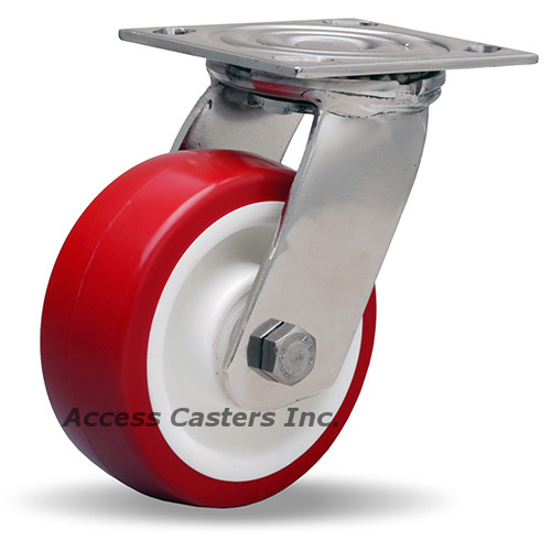 S-STA-5NFZ 5 inch stainless steel swivel caster with Poly-Tech wheel